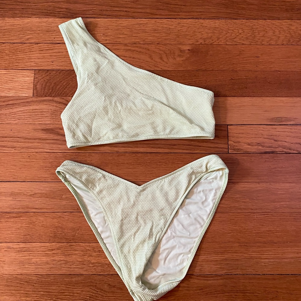 Frankie’s Bikinis V-front Cheeky And One Shoulder Top